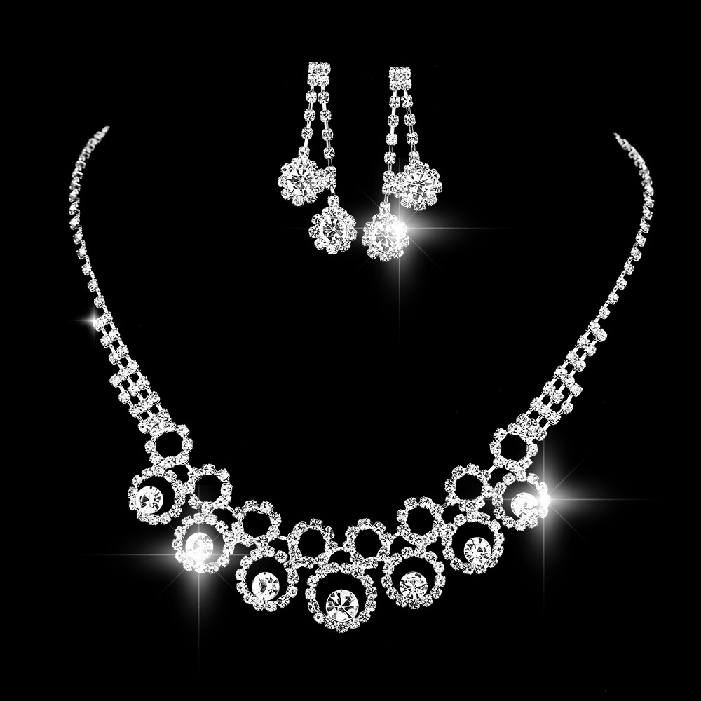 Fashion New Necklace Earrings Party Wedding Jewelry Two-Piece Set