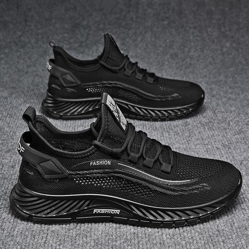 2025 zapatos transpirables de tejido volador deportivo de verano, zapatos de hombre, zapatos de malla ligeros, zapatos de moda para hombre de corte bajo al aire libre, zapatos de coco de malla