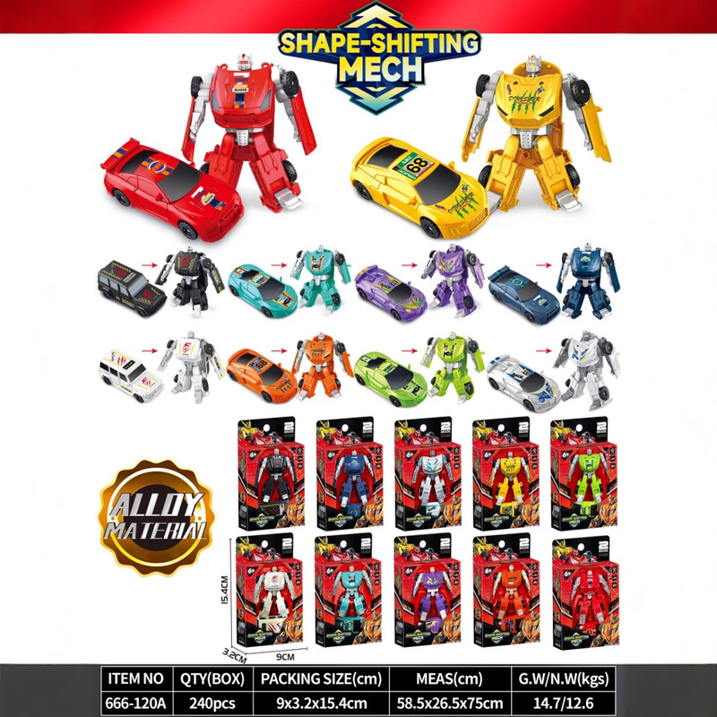 Cross-Border Preferred Box Batch Minimum Order Alloy Assembled Deformation Mecha Robot Model Alliance Children's Toys Deformable