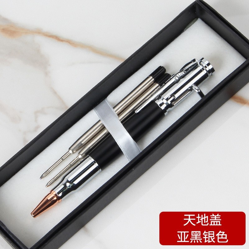 枪笔仿子弹头按压金属重手感跨境创意现货刻字战术机枪复古枪栓笔|undefined