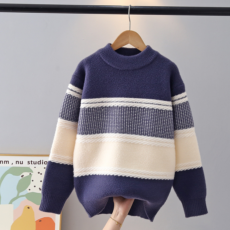 Children's demi-season winter woolen keep warm sweater for boys