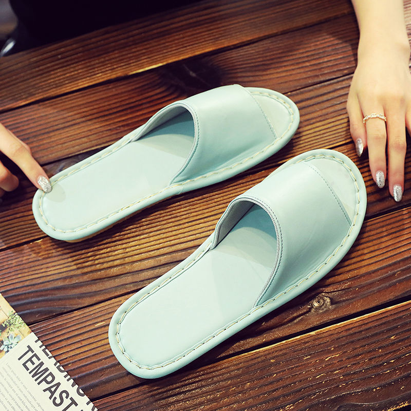 Handmade cowhide slippers for men, summer, indoor and home, soft-soled, waterproof, non-slip, non-stinky feet, genuine leather slippers for women