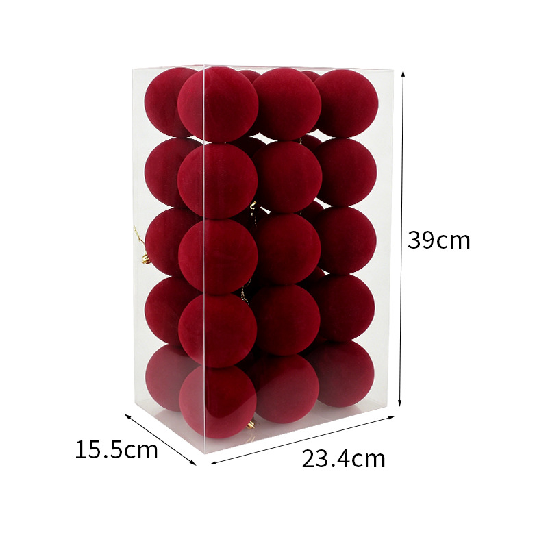 Transfronterizos Hot Sale Bolas de Navidad Colgante Bolas de Navidad 6cm / 36pcs Bolas de flocado de plástico Colgante de árbol de Navidad image 8