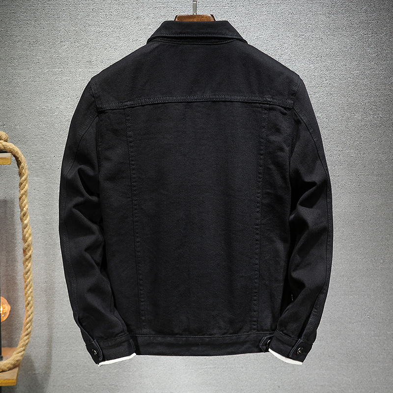 2024 Autumn New Men's Jacket, European And American Simple Jacket Men, Popular Pure Black Denim Coat For Men On Kuaishou_mkmklike.com