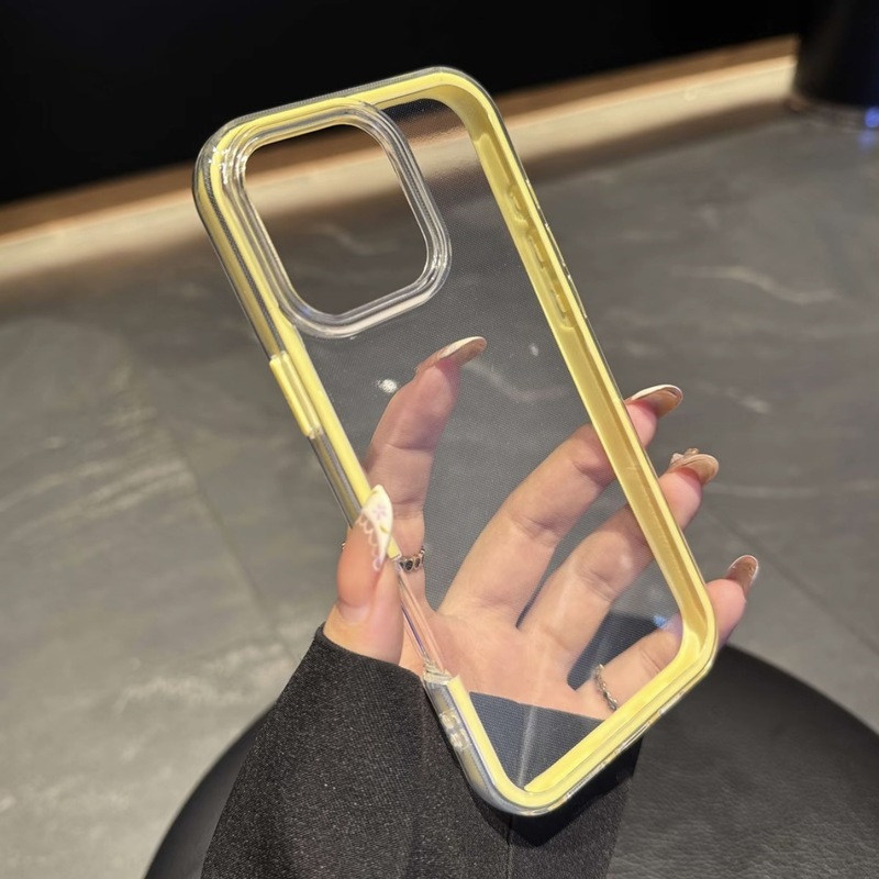 适用苹果16ProMax手机壳二合一纯色边框透明iPhone15防摔14软壳11|undefined