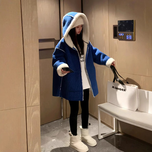 Korean Style Fashion Design Sense Niche Double-sided Lamb Wool Coat Women's 2024 Autumn and Winter Loose Slimming Woolen Coat