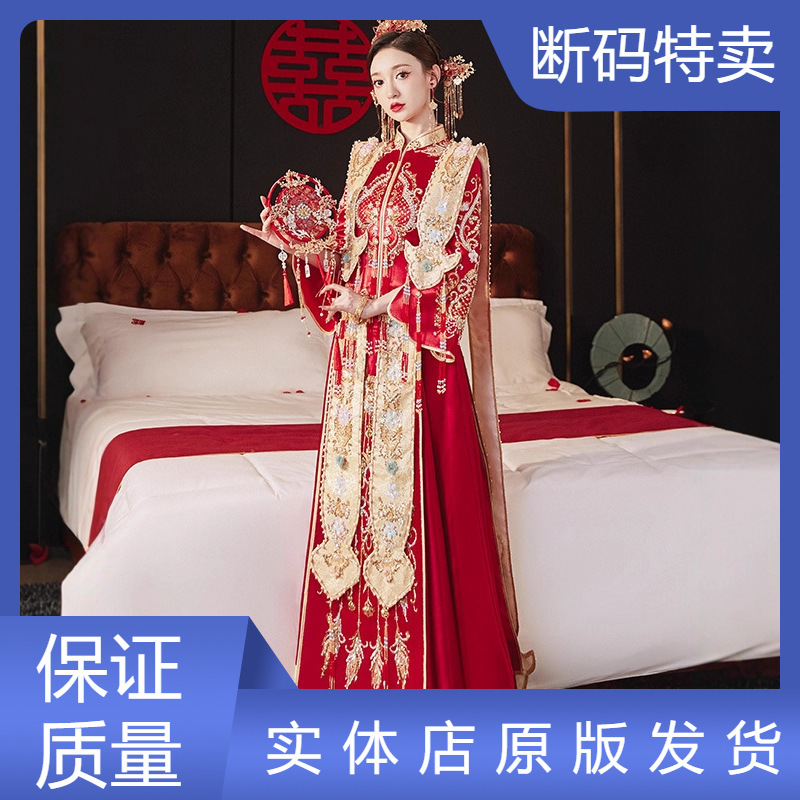 Xiuhe Dress 2026 Bride's New Style Hanfu Heavy-Duty Phoenix Crown and Veil Wedding Dragon and Phoenix Gown Plus Size Ming-Style Wedding Attire Xiuhe Dress 2026 Bride's New Style Hanfu Heavy-Duty Phoenix Crown and Veil Wedding Dragon and Phoenix Gown Plus Size Ming-Style Wedding Attire