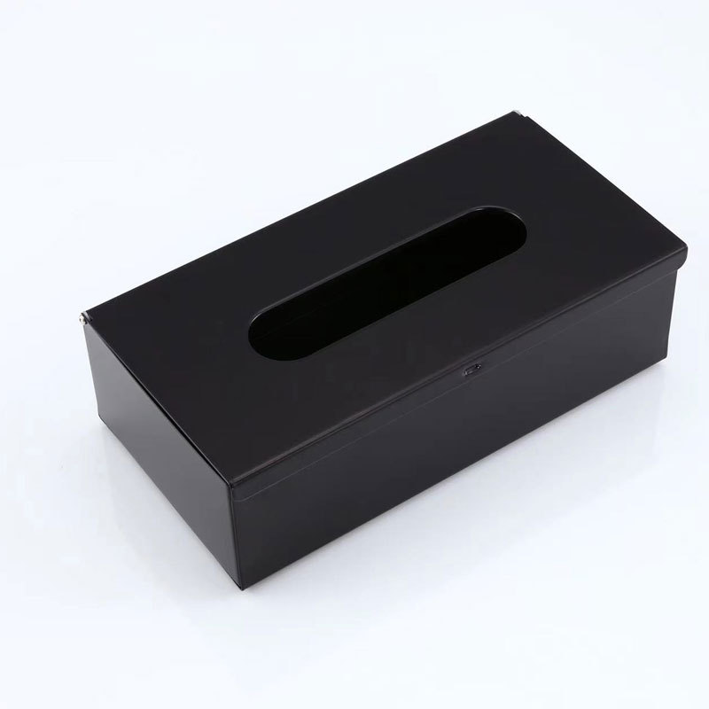 En stock al por mayor Hotel baño suministros caja de pañuelos de acero inoxidable caja de papel higiénico cuadrado mesa de escritorio caja de pañuelos