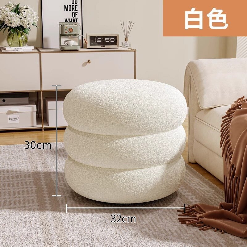 小さい腰掛けの家庭用クリーム風の客間の丸い腰掛けのソファーの腰掛けの低い腰掛けは家に入って靴の腰掛けを換えます。|undefined