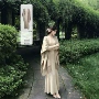 v领好看长袖针织连衣裙