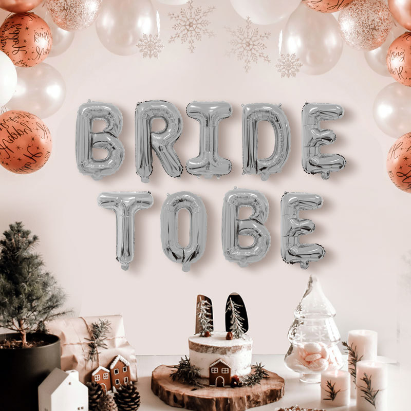Bridetobeアルミ膜風船準花嫁紙カード包装風船セット結婚室ホテル配置独立精装|undefined
