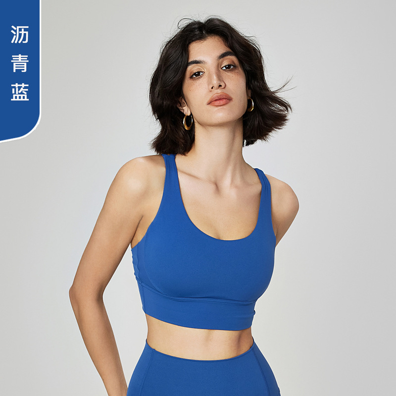 環望服装フィットネスベストアウトドアスポーツ下着女性防震防垂大胸帯胸パッドヨガ服ブラジャー|undefined