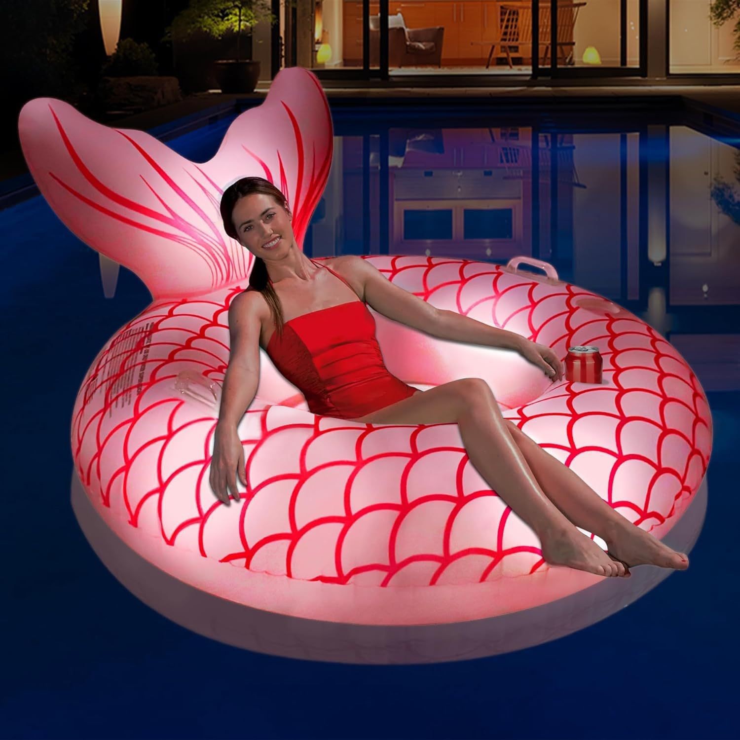 water inflatable night swimming ring for adults