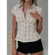 J 13254 Double-button sexy blouse ˫���Ը�Ůʿ�����羳��