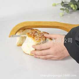 木艺简易面包刀锯三明治切片机法棍面吐司锯抗弯曲木制面包切割器