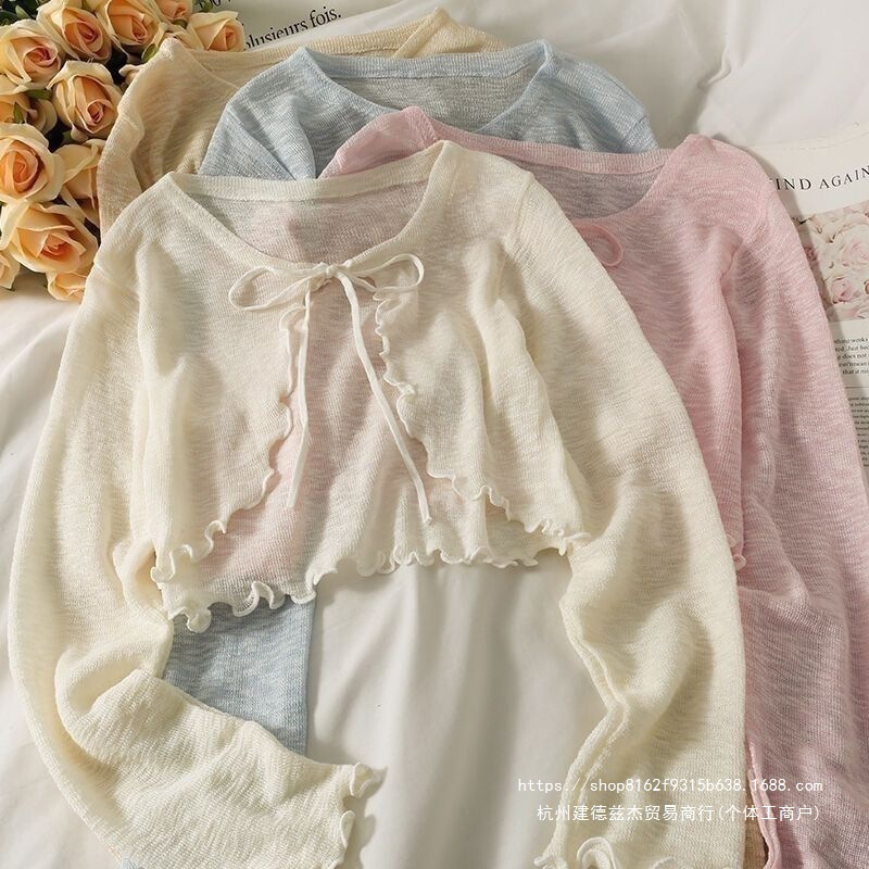 French-style stylish shawl, summer sun protection cardigan, outerwear for women, short style to pair with a camisole dress, air-conditioning shirt, lightweight jacket French-style stylish shawl, summer sun protection cardigan, outerwear for women, short style to pair with a camisole dress, air-conditioning shirt, lightweight jacket