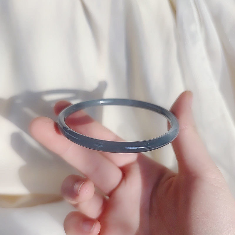 jingdang bracelet fine jade bracelets agate-like haze blue glass imitation jade bracelet bell bracelet one step at a time girlfriends bracelet