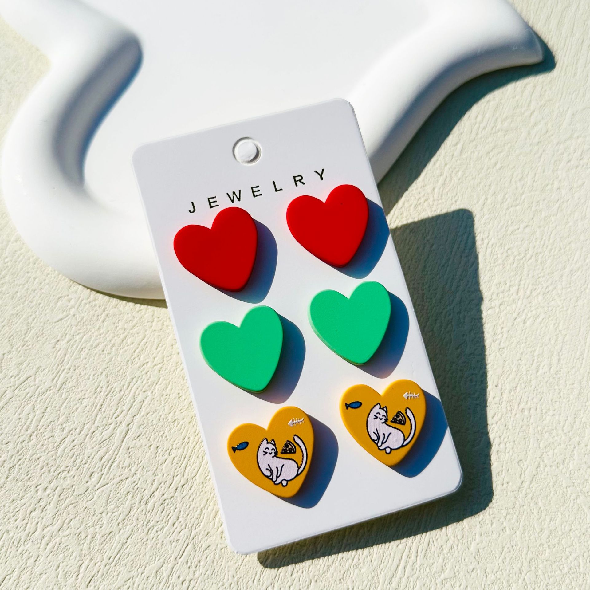 Simple Style Heart Shape Arylic Women's Ear Studs display picture 14