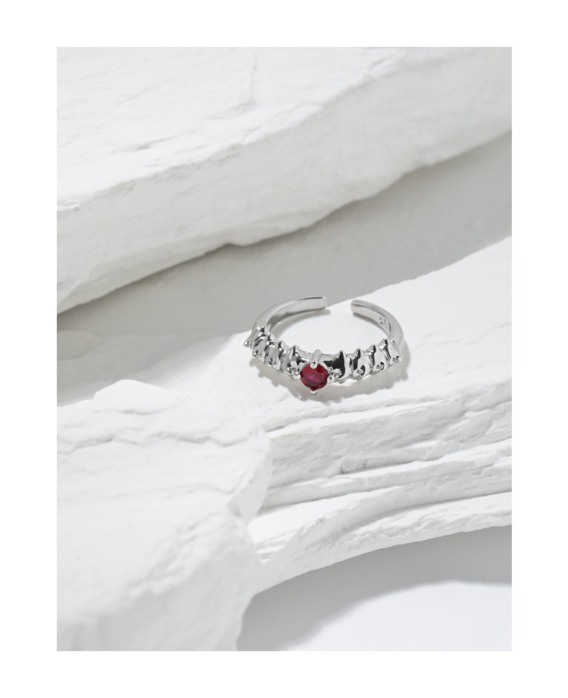 Fashion Geometric Sterling Silver Plating Zircon Open Ring