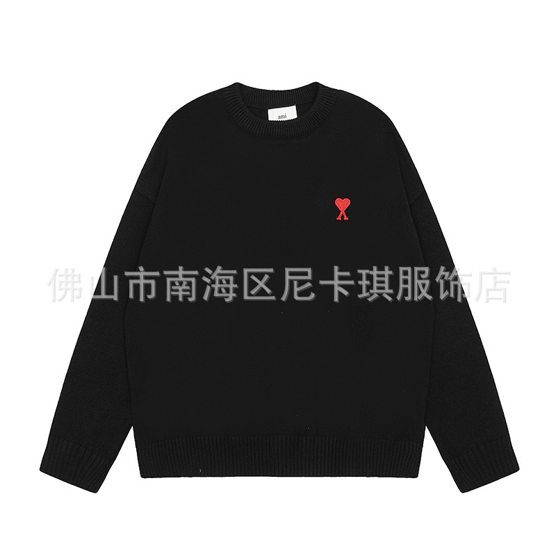 毛衣圆领大爱心25ss新款女宽松长袖跨境羊毛女针织衫|undefined