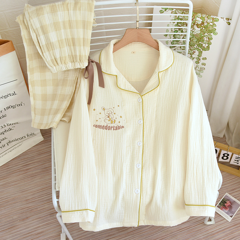 LYZプリントウサギ-クレープAB版セット