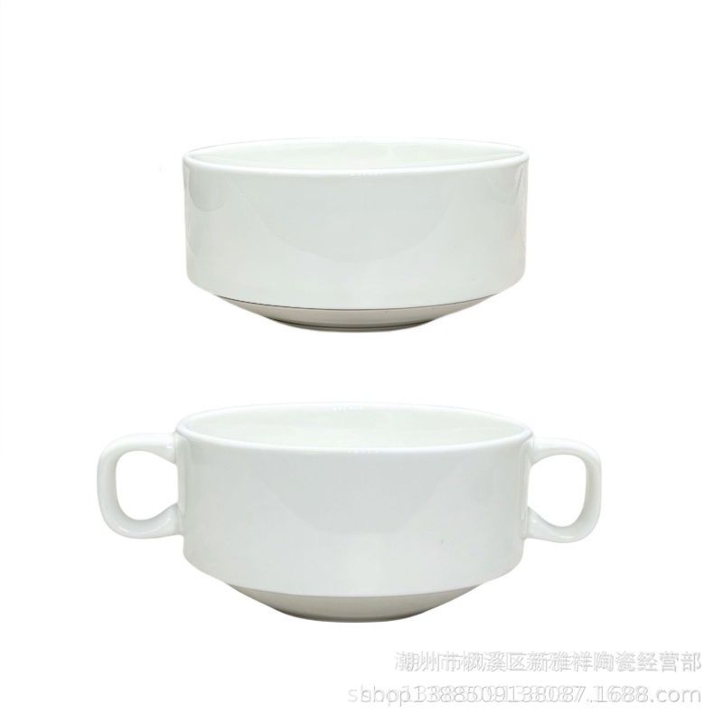 陶磁器食器 純白両耳湯呑み 汁椀 蒸し卵椀 煮込み椀 洋風デザート椀 サラダ椀 ホテル洋食レストラン|undefined