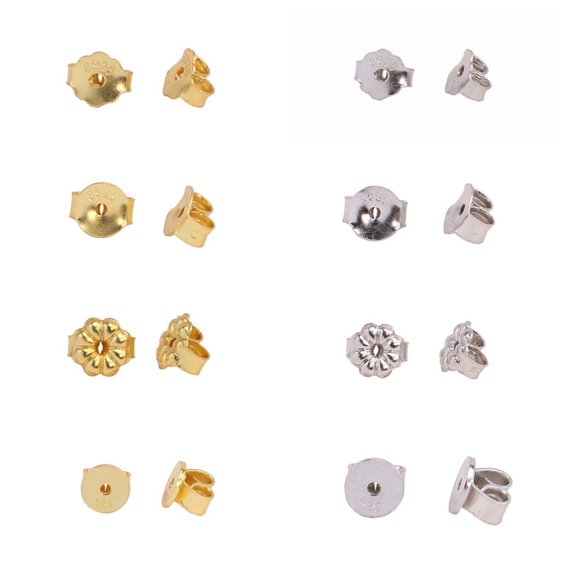 S925 Sterling Silver Ear Plug Anti-drop Ear Buckle Ear Drag Ear Plug Ear Back Ear Stud Rear Plug Back Ear Cap Earring Accessories in stock