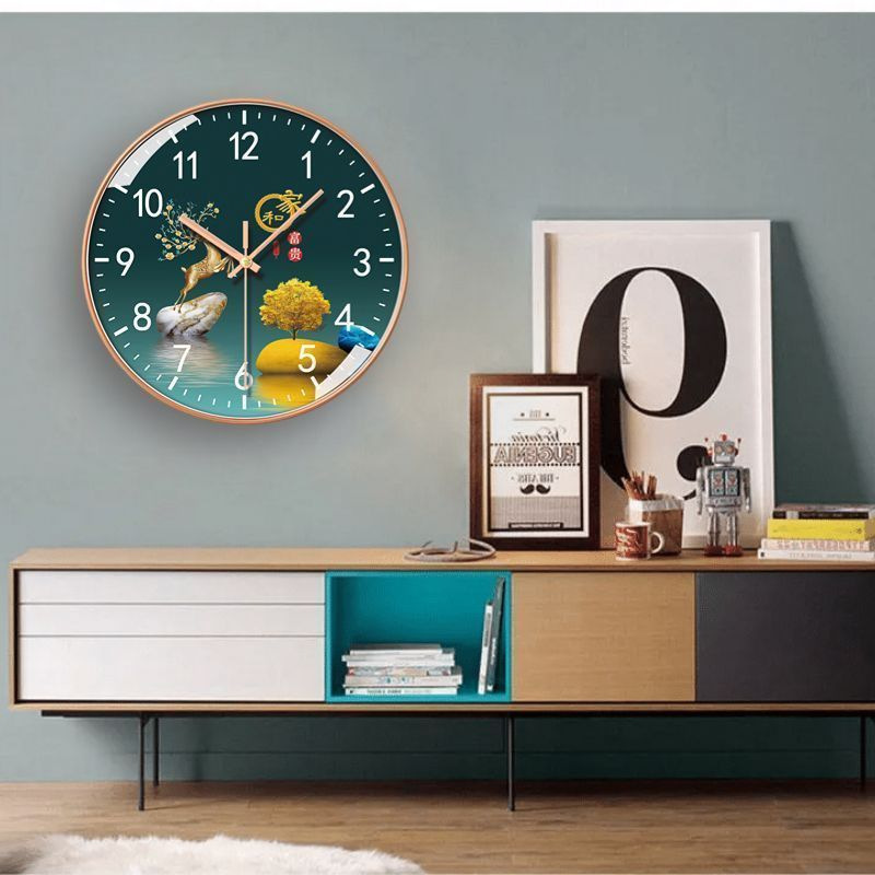 Light Luxury Silent Clock Perpetual Calendar Simple Home Fashion Wall Clock Punch-Free Wall Hanging Living Room Bedroom Decorative Clock