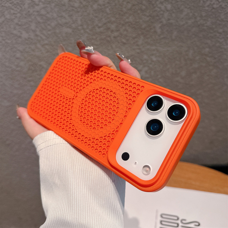 iPhone17promax用携帯電話ケース、通気性のあるハニカムネット、放熱、磁気吸着、Apple16用マットPC保護ケース|undefined