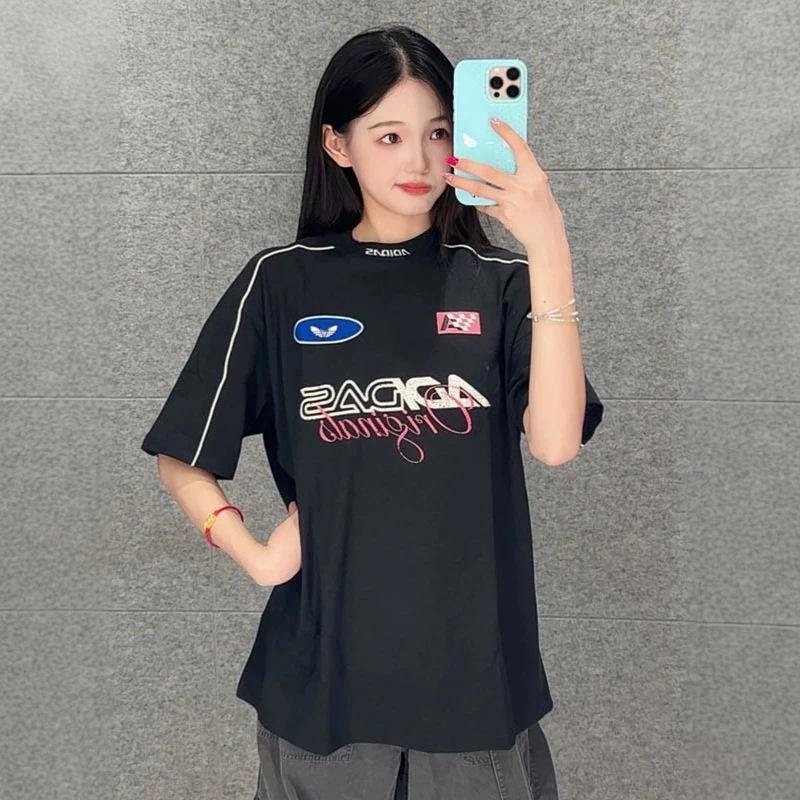 2026 Summer New Trendy Embroidered Printed Sports T-Shirt Short-Sleeved Fashion Casual Short-Sleeved Top for Men and Women