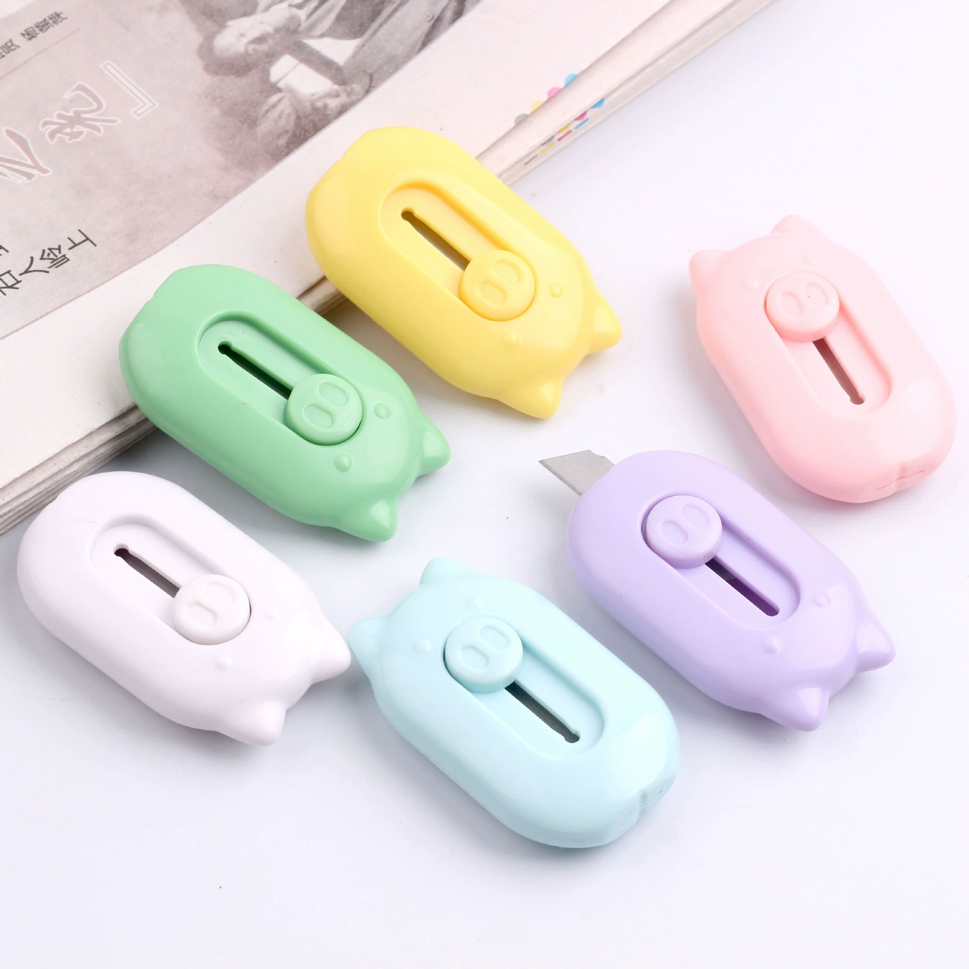 Piggy мини-универсальный нож креативный японский милый нож с высоким содержанием лица курьер бумажный нож