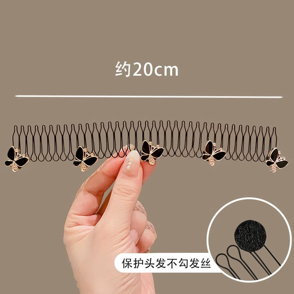 3# black butterfly hair comb
