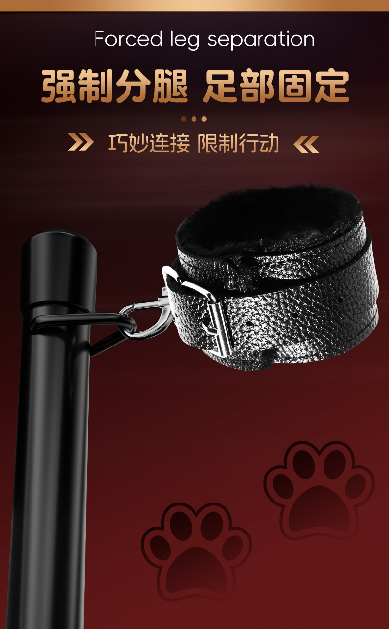 Stainless Steel Anal Plug with Bondage Collar and Leg Spreader for Adult Couples — detail image 22