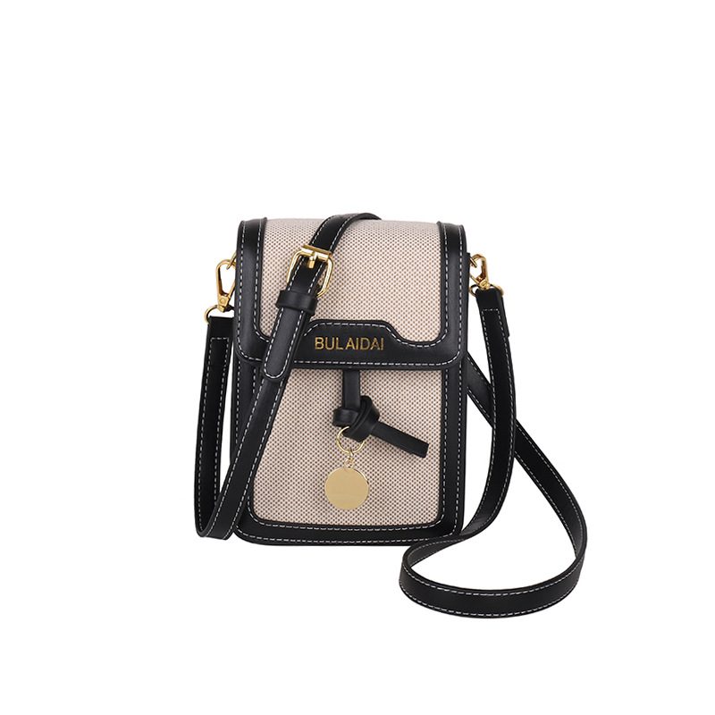Neue Cross-Border Trade Südostasien Damen Crossbody Handytasche, Leinenstoff Color-Block Mode Kleines Quadratisches Design_voghion.com