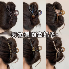 气质美拉德抓夹女高级感时尚发夹高颅顶盘发发卡头饰大号百搭发夹