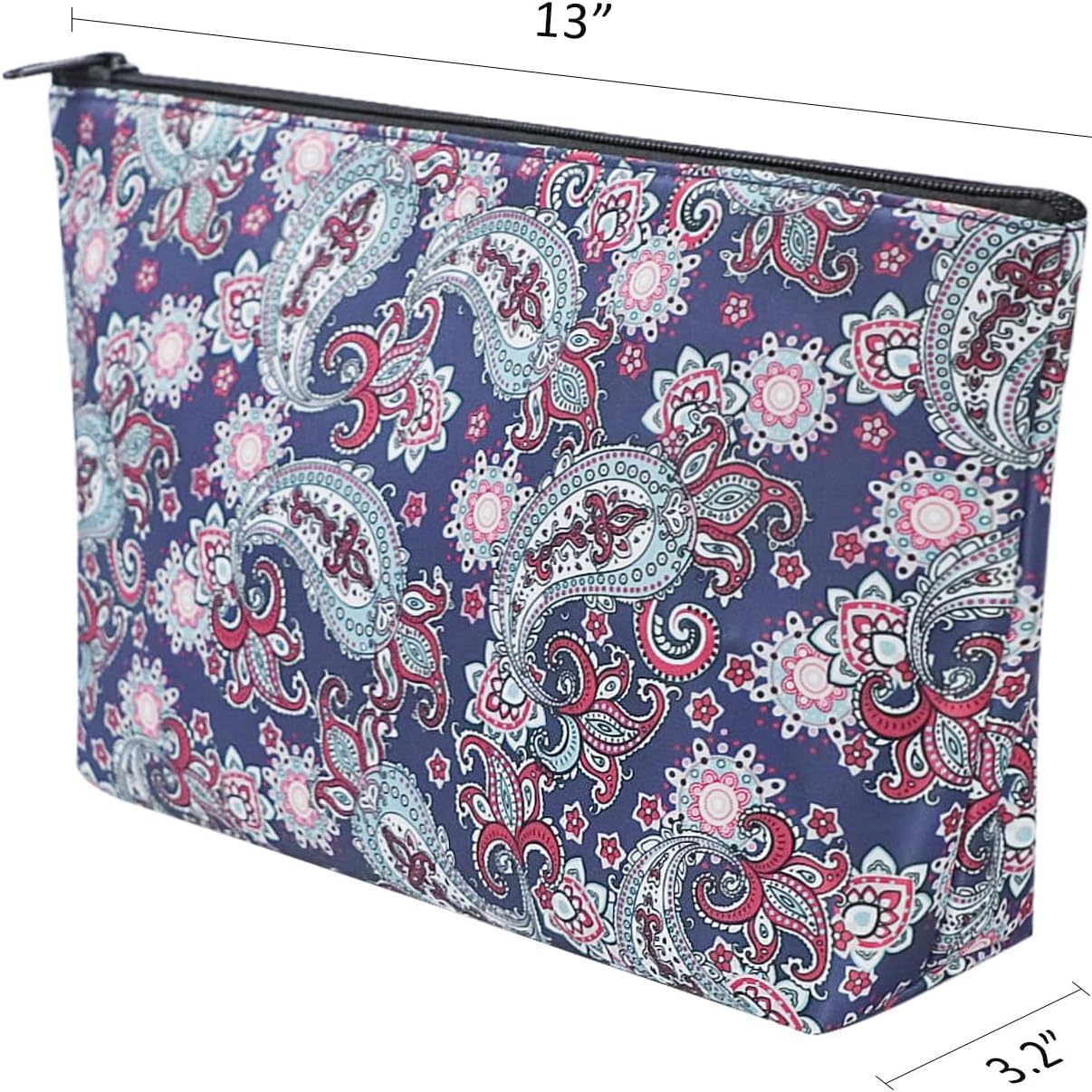 Amazon Cashew Nut Mahjong Bag Large Capacity Cosmetic Bag Zipper Pouch Toiletry Bag Portable Printed Lipstick Storage Bag