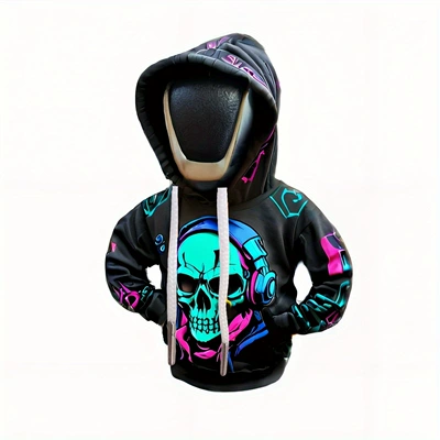 Skull Interior Decoration Accessories Gear | Sürətlər qutusu və əl tormozu başlıqları - blue-headphones-skull