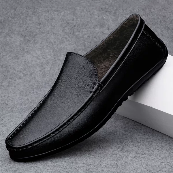 Slip-On Men's Shoes, Genuine Leather Lazy Loafers, Soft-Soled Leather Shoes, Men's Business Casual Shoes, Thick-Soled, Cross-Border, Large Size