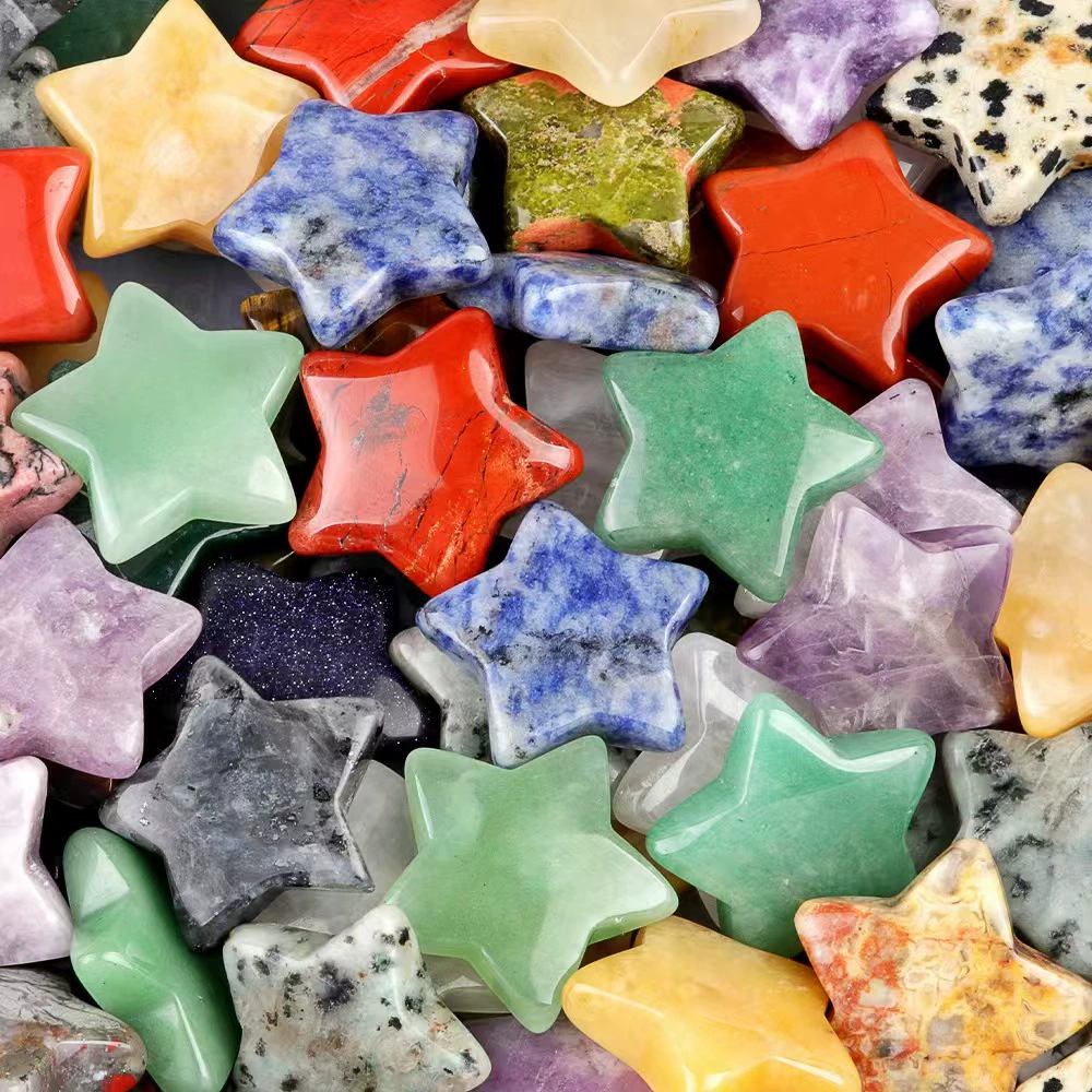 20-миллиметровая пятиконечная звезда из натурального агата, камень-звезда, для самостоятельного изготовления украшений, белый кристалл, натуральный полудрагоценный камень