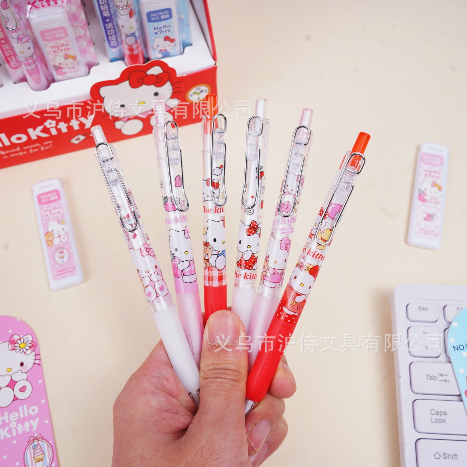Automatic Pencil Set Hello Kitty, cartoon mechanical pencils, creative multi-character gift set