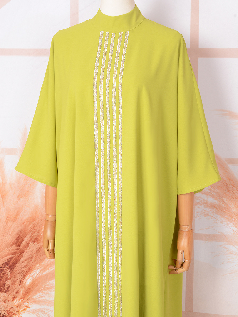 Cross-border E-commerce Arab Abaya Dubai Muslim Middle Eastern Fashionable And Elegant Rhinestone Embellished Robe Dress_ecoleips.com