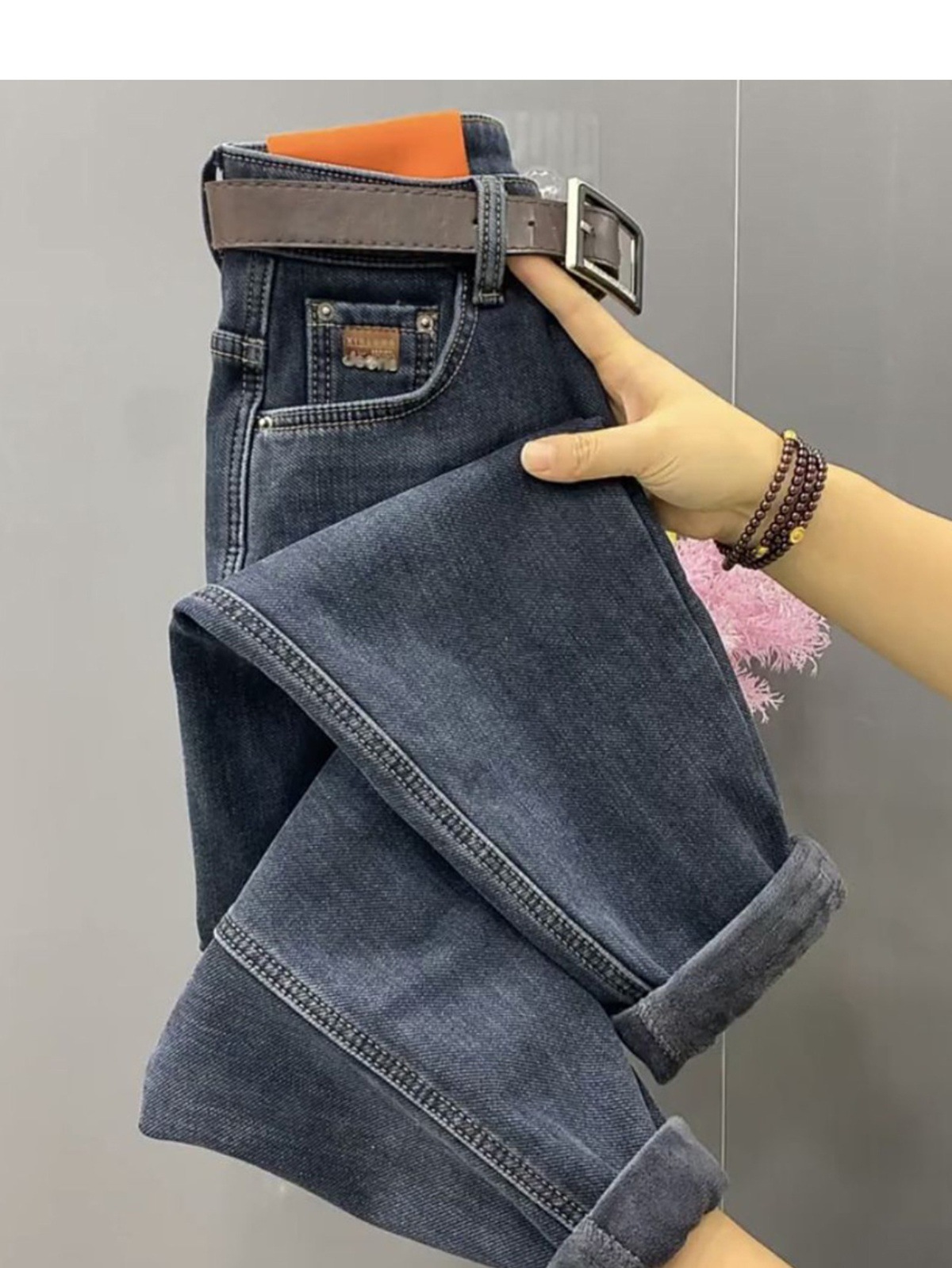 plus Size Fleece Lined Straight Leg Jeans High Waisted Slimming Cropped Dad Style Harem Pants for Women Autumn Winter Casual Fashion_voghion.com