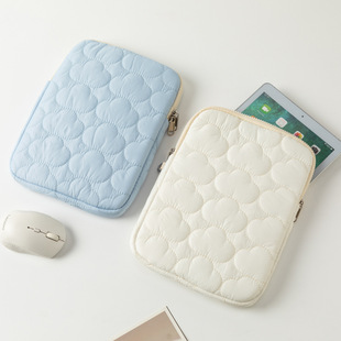 Cross-Border Korean Cute Cloud Embroider iPad Tablet Bag Ins11/13/ 15inch Notebook Cosmetics Bag