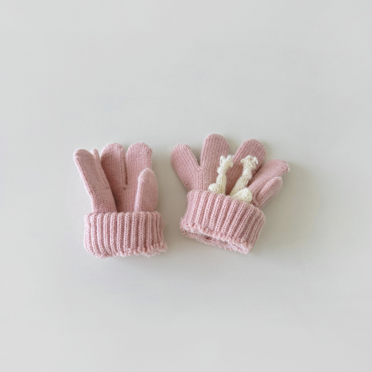 Mädchen handschuhe Winter flut süße schleife baby mädchen warme winddicht fünf finger stricken_voghion.com
