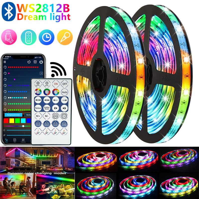 5V Colorful USB Light Strip Rgb Flashing Color-Changing Ws2812B Running Light Strip Breathing Water Flow Desktop Atmosphere Led