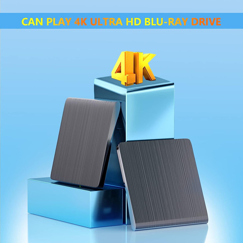 USB Blue-ray External 4K High-Definition DVD Burner for Computers and Laptops, External DVD Player with Blue-ray DVD Capability