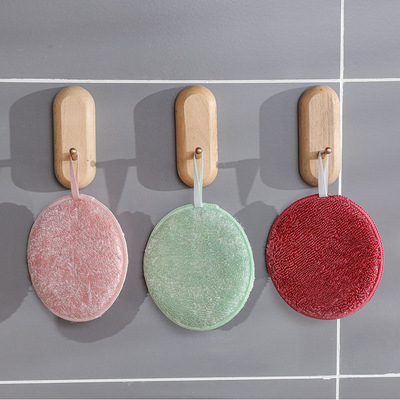 Two-sided Bamboo fiber Sponge Hanging type kitchen Oil pollution Dishwasher Oil Clean towels water uptake Quick drying Baijie cloth