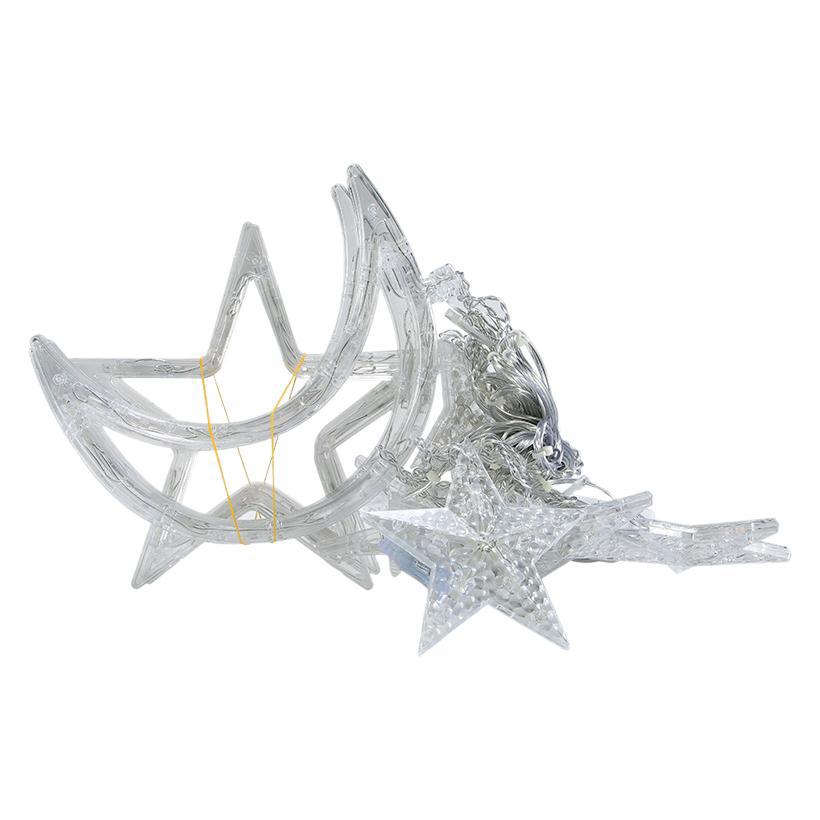 LED iluminante estrella estrella estrella de Navidad estrella de pentaco lámpara de cortina in red estrella roja luna decoración de luces de color