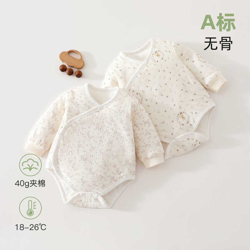 Newborn 40g quilted romper, autumn and winter thickened warm baby jumpsuit, infant triangle romper, crawling suit Newborn 40g quilted romper, autumn and winter thickened warm baby jumpsuit, infant triangle romper, crawling suit