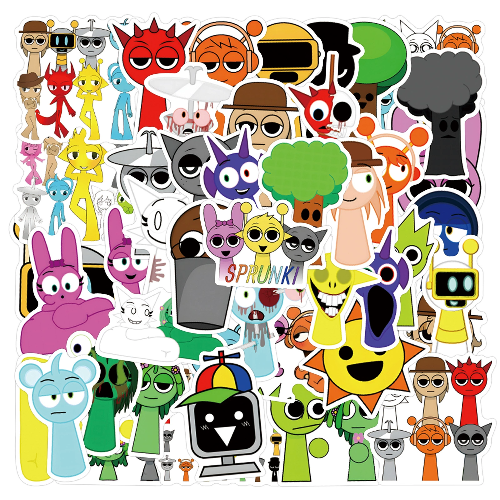 55-110 игр Incredibox Sprunki doodle наклейки чемодан водный стакан наклейки для самоката